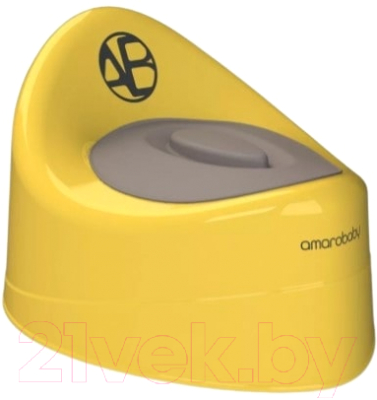 Детский горшок Amarobaby Fort с крышкой / AB221102F/04 (желтый) - фото