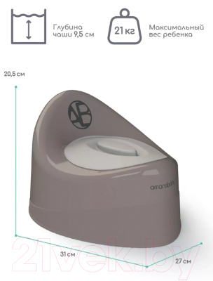 Детский горшок Amarobaby Fort с крышкой / AB221102F/11 (серый)