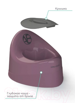 Детский горшок Amarobaby Fort с крышкой / AB221102F/22 (фиолетовый)