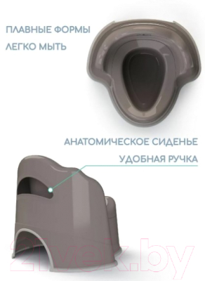 Детский горшок Amarobaby Ergonomic с крышкой / AB221103Er/11 (серый)