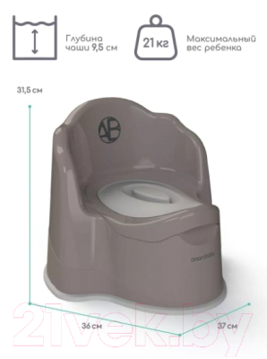 Детский горшок Amarobaby Ergonomic с крышкой / AB221103Er/11 (серый)