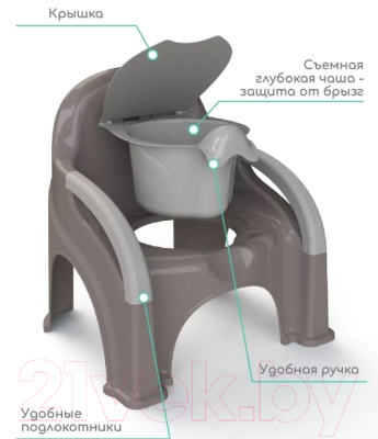 Детский горшок Amarobaby Baby chair / AB221105BCh/11 (серый)