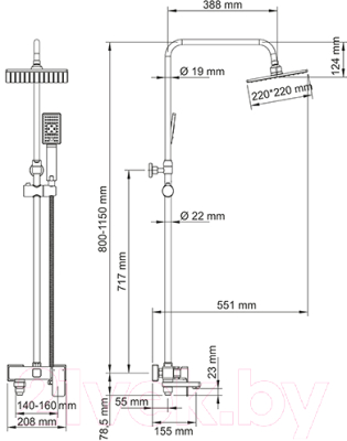 Душевая система Wasserkraft A17701