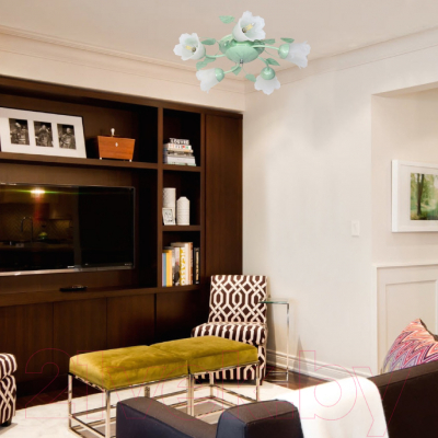 Люстра Элетех Глория 151 НПБ 01-5х60-102 Е14 / 1005403199 (зеленый/серебристый)