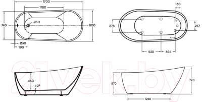 Ванна акриловая Wellis Sierra 180х87 / WK00131