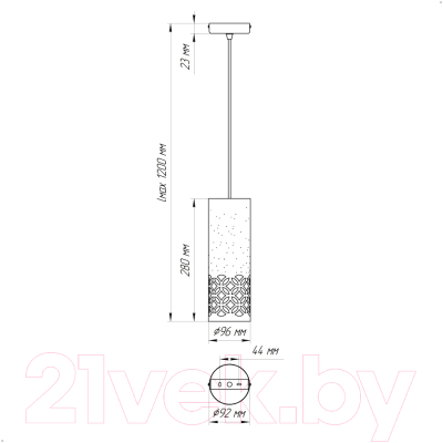 Потолочный светильник Элетех Касабланка 211 НСБ 01-60-160 Е27 / 1005404749 (белый муар)