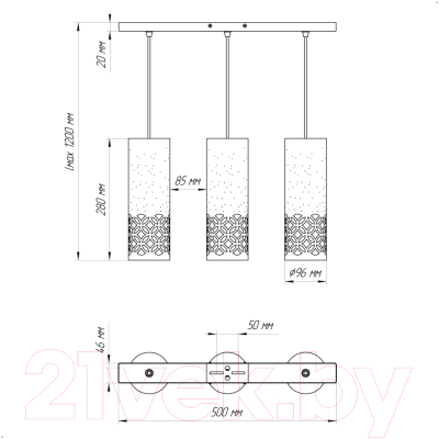 Потолочный светильник Элетех Касабланка 231 НСБ 01-3х60-162 Е27 / 1005404802 (белый муар)