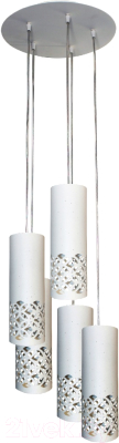 Люстра Элетех Касабланка 251 НСБ 01-5х60-135 Е27 / 1005404830 (белый муар) - фото