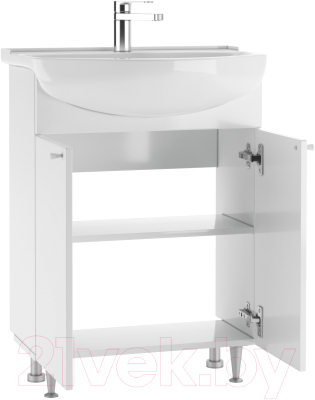 Тумба под умывальник Айсберг Амур 60 Промо без ящика