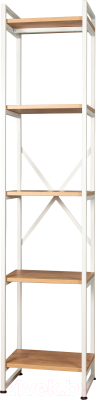 Стеллаж Millwood Лофт CH-2 40x35x182 (дуб золотой Craft/металл белый) - фото