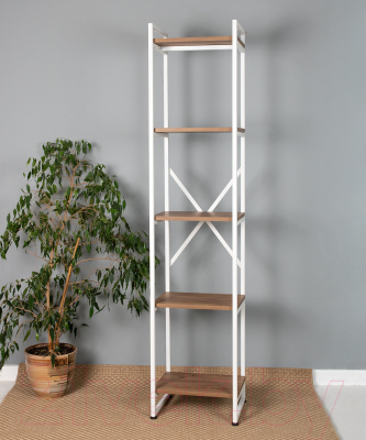 Стеллаж Millwood Лофт CH-2 40x35x182 (дуб табачный Craft/металл белый)