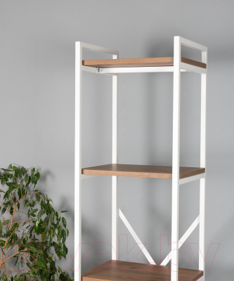 Стеллаж Millwood Лофт CH-2 40x35x182 (дуб табачный Craft/металл белый)