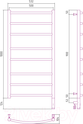 Полотенцесушитель электрический Сунержа Галант 3.0 100x50 / 31-5801-1050