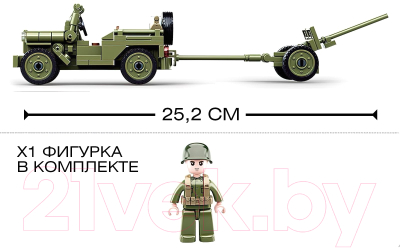 Конструктор Sluban Джип с пушкой M38-B0853 / 6958119