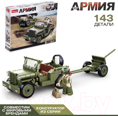 Конструктор Sluban Джип с пушкой M38-B0853 / 6958119
