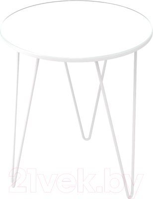 Журнальный столик Slayn Lavaris Норд (белый муар/белый глянец) - фото