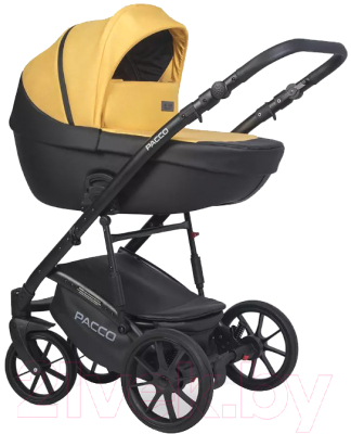 Детская универсальная коляска Riko Basic Pacco 2 в 1 (08, желтый/черный) - фото