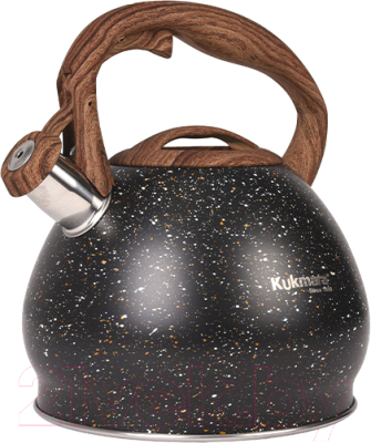 Чайник со свистком Kukmara Черный мрамор kuk-07 / 3103555 - фото