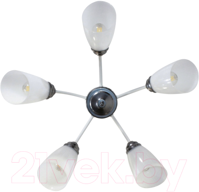 Люстра Элетех Китти 151 НПБ 01-5х60-134 Е27 / 1005405001 (белый/хром)