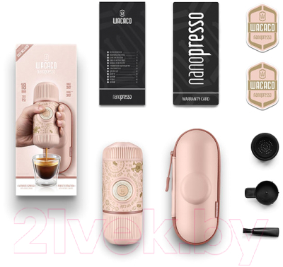 Кофеварка эспрессо Wacaco Nanopresso Dark Soul Pink + Case