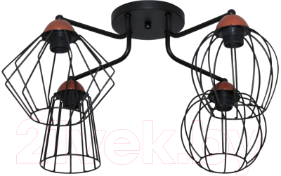 Люстра Элетех Конти 141 НПБ 01-4х60-127 Е27 / 1005405027 (черный муар/медь) - фото