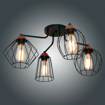 Люстра Элетех Конти 141 НПБ 01-4х60-127 Е27 / 1005405027 (черный муар/медь)