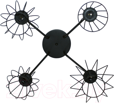 Люстра Элетех Конти 141 НПБ 01-4х60-127 Е27 / 1005405027 (черный муар/медь)