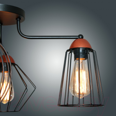 Люстра Элетех Конти 141 НПБ 01-4х60-127 Е27 / 1005405027 (черный муар/медь)