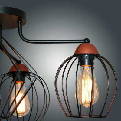 Люстра Элетех Конти 141 НПБ 01-4х60-127 Е27 / 1005405027 (черный муар/медь)