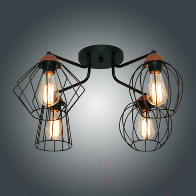 Люстра Элетех Конти 141 НПБ 01-4х60-127 Е27 / 1005405027 (черный муар/медь)