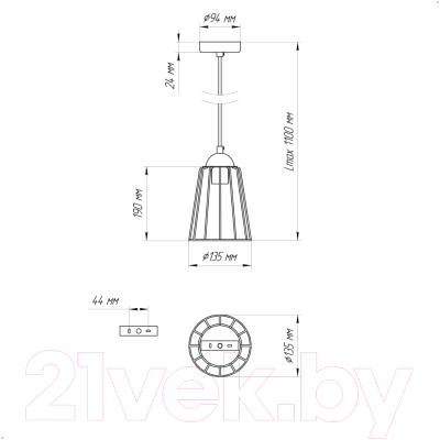 Потолочный светильник Элетех Конти 211 НСБ 01-60-169 Е27 / 1005405025
