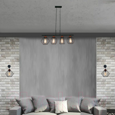 Люстра Элетех Конти 241 НСБ 01-4х60-109 Е27 / 1005405026 (черный муар/медь)