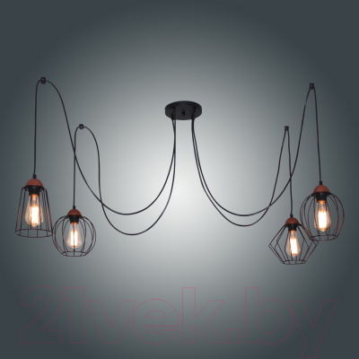 Люстра Элетех Конти 242 НСБ 01-4х60-110 Е27 / 1005405028 (черный муар/медь)