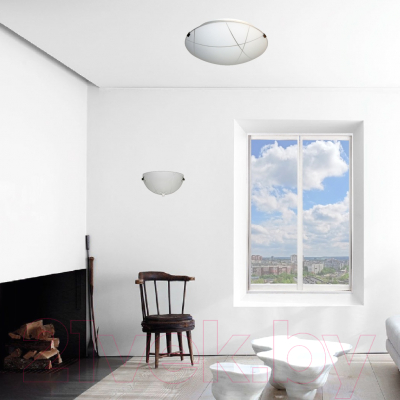 Потолочный светильник Элетех Контур 300 НПБ 01-2х60-139 М16 / 1005206056 (матовый белый)