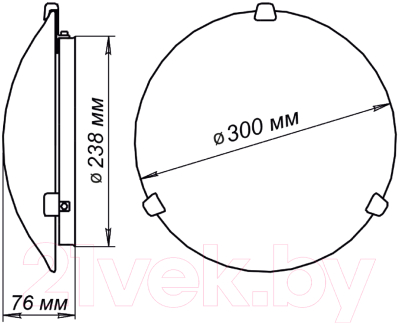 Потолочный светильник Элетех Контур 300 НПБ 01-2х60-139 М16 / 1005206056 (матовый белый)