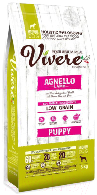 Сухой корм для собак Vivere Medium Puppy Lamb - фото