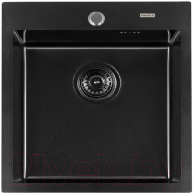 Мойка кухонная Arfeka Eco AR PVD Nano 50x50 (черный) - фото