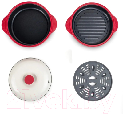 Набор для готовки в СВЧ Miku MK-PTSET-RD (красный)