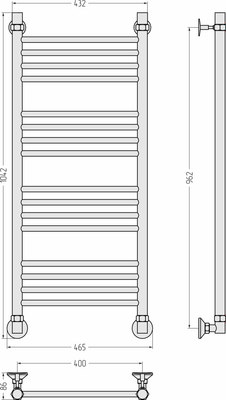 Полотенцесушитель водяной Сунержа Аксиома-10 100x40 / 00661-1040