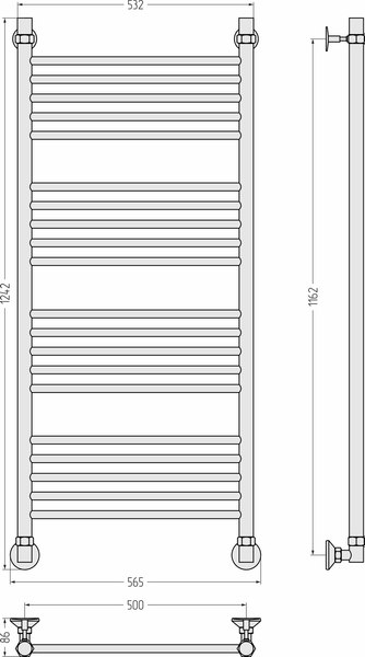 Полотенцесушитель водяной Сунержа Аксиома-10 120x50 / 00661-1250