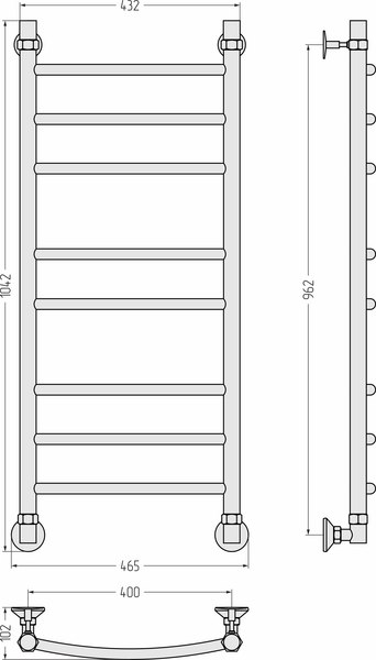 Полотенцесушитель водяной Сунержа Аксиома-20 100x40 / 00662-1040