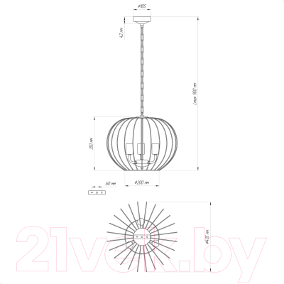 Потолочный светильник Элетех Лада 231 НСБ 01-3х60-154 Е27 / 1005404567 (белый муар)