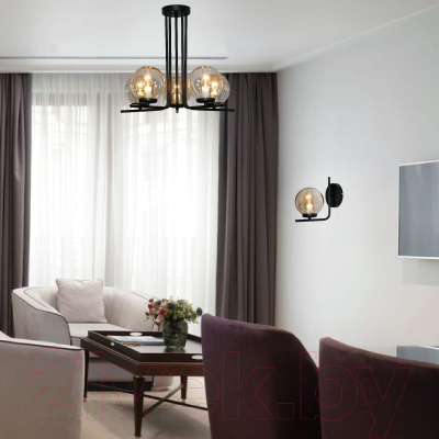 Люстра Элетех Лоу 151 НПБ 01-5х40-162 Е14 / 1005405120 (черный муар)