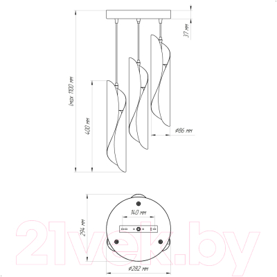 Люстра Элетех Маэстро 2 233 НСБ 01-3х60-157 Е27 / 1005404628