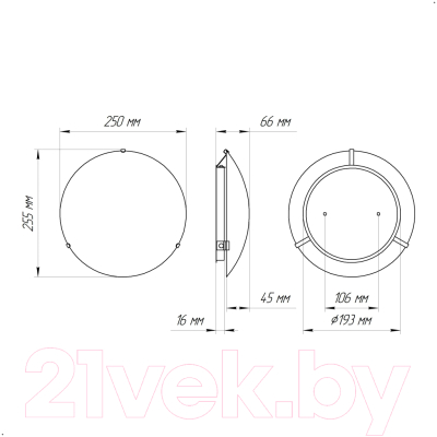 Потолочный светильник Элетех Мелани 250 НПБ 01-60-130 М15 / 1005206060