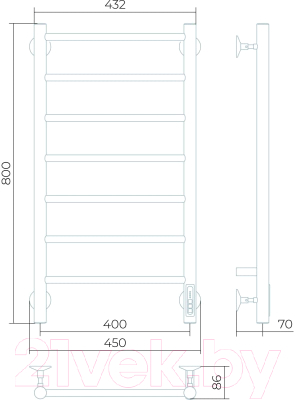 Полотенцесушитель электрический LARUSSO Джаз П7 400x800 / 4670078536358