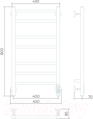 Полотенцесушитель электрический LARUSSO Имидж П7 400x800 / 4670078536273