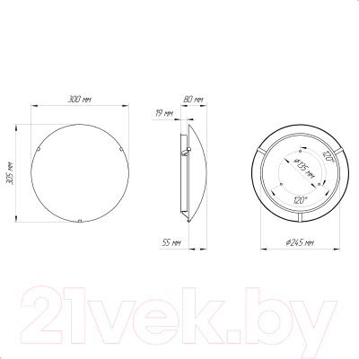 Потолочный светильник Элетех Нежность 300 НПБ 01-2х60-139 М16 / 1005206076
