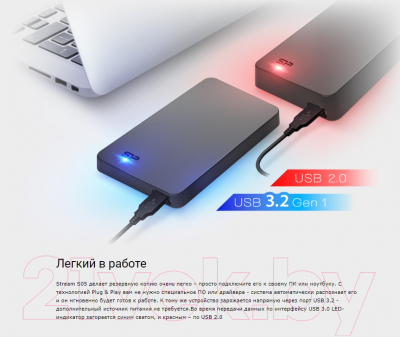 Внешний жесткий диск Silicon Power Stream S05 1TB (SP010TBPHD05SS3K)