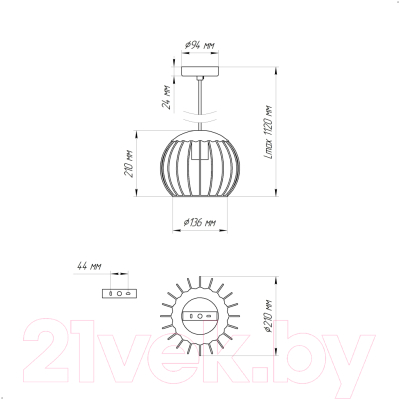 Потолочный светильник Элетех Рио 211 НСБ 01-60-151 Е27 / 1005404572